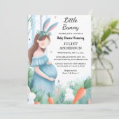 Invitation Nouvelle maman pour être Oar Hop Blue Pink Bunny B (Debout devant)