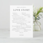 Invitation Nouvelle mariée Love Story Mariage Game Card (Debout devant)