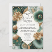 Invitation Nouvelle Monstera Emerald Green Et Fête des mariée (Devant)