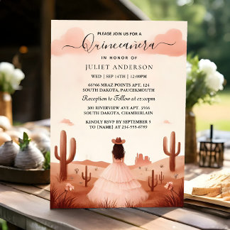Invitation Nouvelle nature Maison Bois Boho ferme Quinceanera