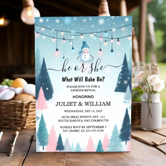Invitation Nouvelle Neige Rustique Froide Glace Cosy hiver Se