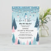 Invitation Nouvelle Neige Rustique Froide Glace Cosy hiver Se (Debout devant)