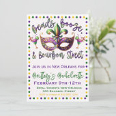 Invitation Nouvelle-Orléans Mardi Gras Bachelorette Invitatio (Debout devant)