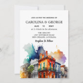 Invitation Nouvelle-Orléans Nola Louisiana - Aquarelle (Devant)
