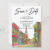 Invitation Nouvelle-Orléans Nola Louisiana - Mariage d'aquare (Devant)