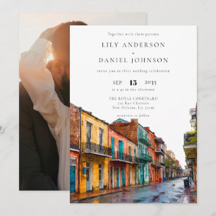 Invitation Nouvelle-Orléans Photo de mariage de destination à