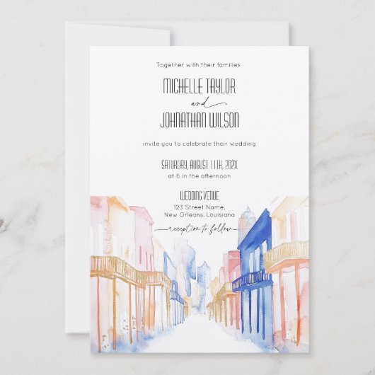 Invitation Nouvelle-Orléans Quartier Français Destination Mar (Devant)