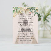 Invitation Nouvelle photo de chien de compagnie Fleurs Rose d (Debout devant)