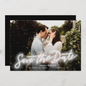 Invitation Nouvelle photo horizontale Enregistrer la date (Devant / Derrière)