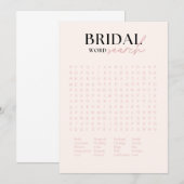 Invitation Nouvelle recherche de mots de Fête des mariées (Devant / Derrière)