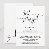 Invitation Nouvellement Mariés Calligraphie Élégante Réceptio (Devant / Derrière)