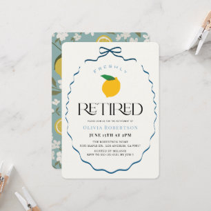 Invitation Nouvellement Retraité Ruban Bleu Citron/Retraite C