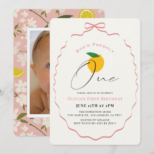 Invitation Nouvellement Une Fille Photo Arc-en-ciel Lemon 1er