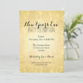 Invitation Nouvelles années élégantes d'Ève de feuille d'or (Debout devant)