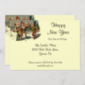 Invitation Nouvelles années vintages d'invitation d'Ève (Devant / Derrière)