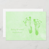 Invitation Nouvelles empreintes de pas de bébé de baby shower (Devant / Derrière)