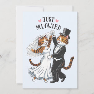 Invitation Nouvelles Mariés de Chat de Just Meowied Drôles de