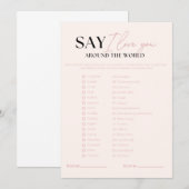 Invitation Nova Dis Je T'aime Autour Du Monde Jeu De Mariage  (Devant / Derrière)