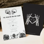 Invitation NOVA Jusqu'à la mort Crâne gothique Noir Floral Ma<br><div class="desc">Ce faire-part de mariage présente des flores de graphite noir dessinées à la main et un croquis gothique squelette. Modifiez facilement le libellé MOST pour répondre à vos besoins. Ce faire-part de mariage est parfait pour votre chute d'Halloween ou mariage d'inspiration squelette floral noir.</div>