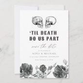 Invitation NOVA Til Death Gothic Skull Floral Enregistrer la  (Devant)