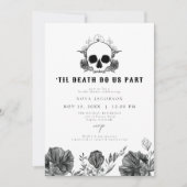 Invitation NOVA Til Death Gothique Crâne Fête des mariées noi (Devant)