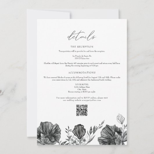 Invitation NOVA Til Death Gothique Skull Détails Mariages et (Dos)