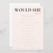 Invitation Nova Voudrait-Elle Plutôt Jeu De Mariage (Devant / Derrière)