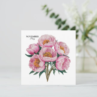 Invitation Novembre Peony Bloom - Cadeau d'anniversaire perso