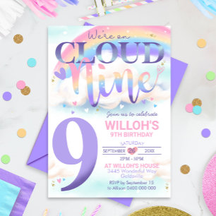 Invitation Nuage Arc-en-Ciel 9 Aquarelle