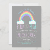 Invitation nuage arc-en-ciel rose ou bleu sexe révéler (Devant)