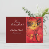 INVITATION NUAGE AVEC RIBBON ROUGE (Debout devant)