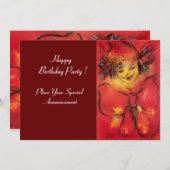 INVITATION NUAGE AVEC RIBBON ROUGE (Devant / Derrière)