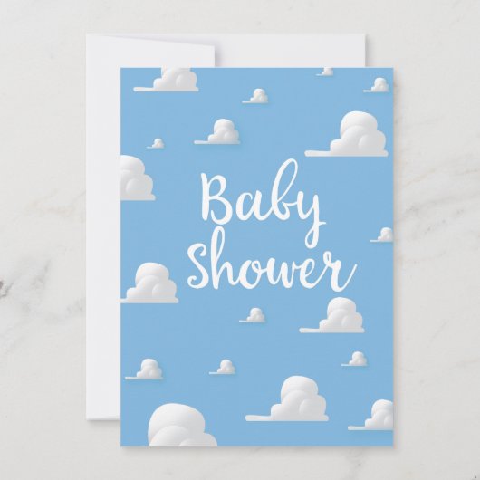 Invitation Nuage Blanc Gonflé Baby Shower (Dos)
