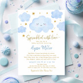 Invitation Nuage Blue Boy Parsemé d'Amour Bébé Sprinkle