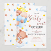 Invitation Nuage de ballons en forme d'ours en peluche pour l (Devant / Derrière)