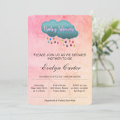 INVITATION NUAGE DE DOUCHE D'ARC-EN-CIEL/BABY SHOWER (Debout devant)