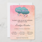INVITATION NUAGE DE DOUCHE D'ARC-EN-CIEL/BABY SHOWER (Devant)