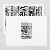 Invitation Nuage de mots inspiré du zodiaque Vierge (Devant / Derrière)