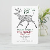 Invitation Nuage de mots typographiques d'anniversaire de cer (Debout devant)