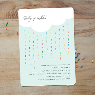 Invitation Nuage et pépites de bonbon Menthe Baby Sprinkle