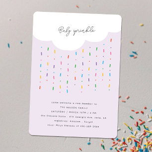 Invitation Nuage et pépites de bonbons Baby Sprinkle Violet