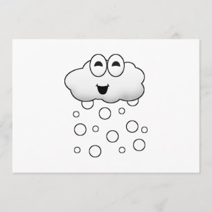 Invitation Nuage mignon de neige de bande dessinée