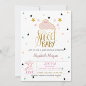Invitation Nuage mignon, Étoiles, Baby shower bébé doux (Devant)