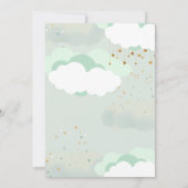 Invitation Nuage Neuf Baby shower Vert Sage Neuf Sage (Dos)