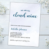 Invitation Nuage Neuf nuages bleus Baby shower garçon