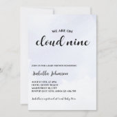 Invitation Nuage neuf nuages Ciel Baby shower minimaliste (Devant)
