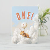 Invitation Nuage Neuf Ours Thème Première fête d'anniversaire (Debout devant)