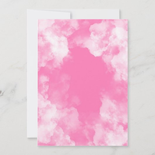 Invitation Nuage rose neuf baby shower fille (Dos)