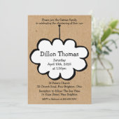 Invitation Nuage rustique sur un baptême baptiste à cordes (Debout devant)