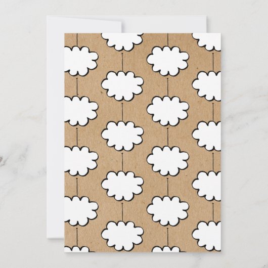 Invitation Nuage rustique sur un baptême baptiste à cordes (Dos)